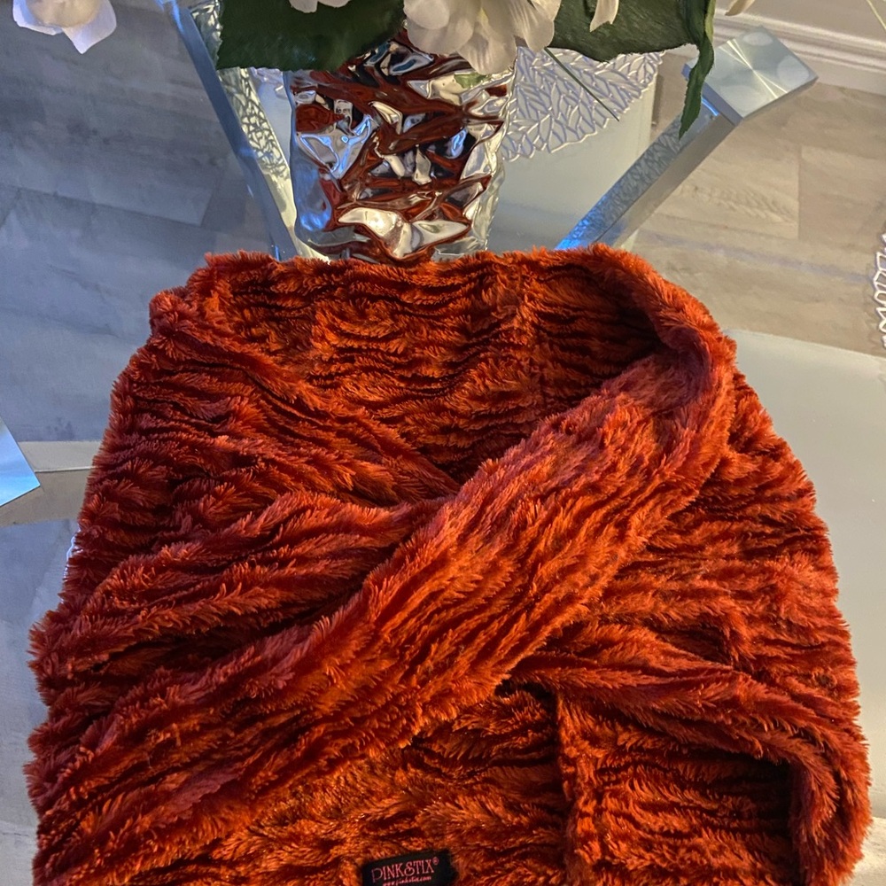 Pink Stix  BurntOrange Infinity Neck Warmer Scarf